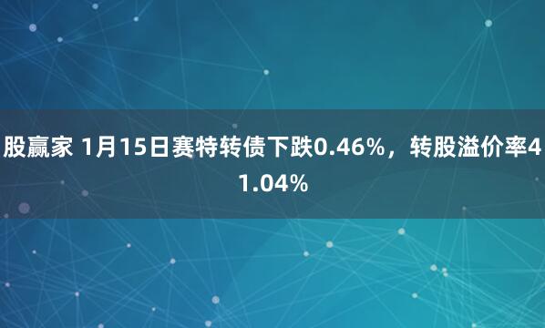 股赢家 1月15日赛特转债下跌0.46%，转股溢价率41.04%